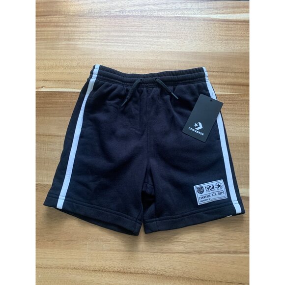 Converse Boys Athletic Shorts With Side Pockets Drawstring Black Size 5 - Picture 1 of 12